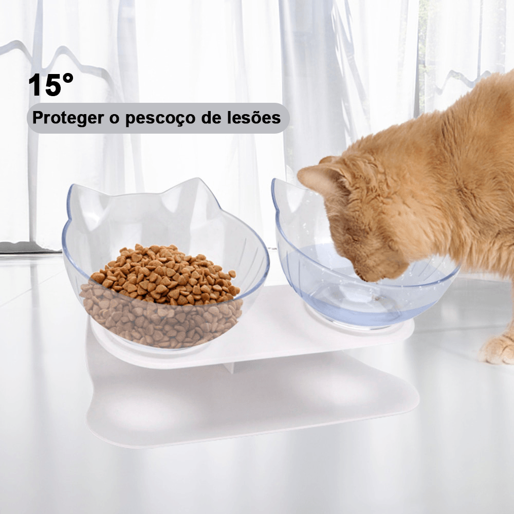 Comedouro Duplo para Gatos - Teco Pet