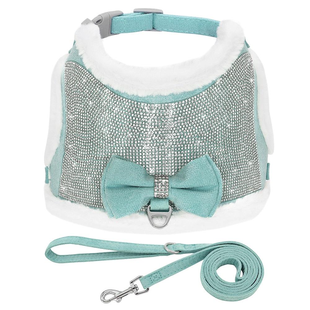 Coleira com Strass Peitoral Luxo - Teco Pet