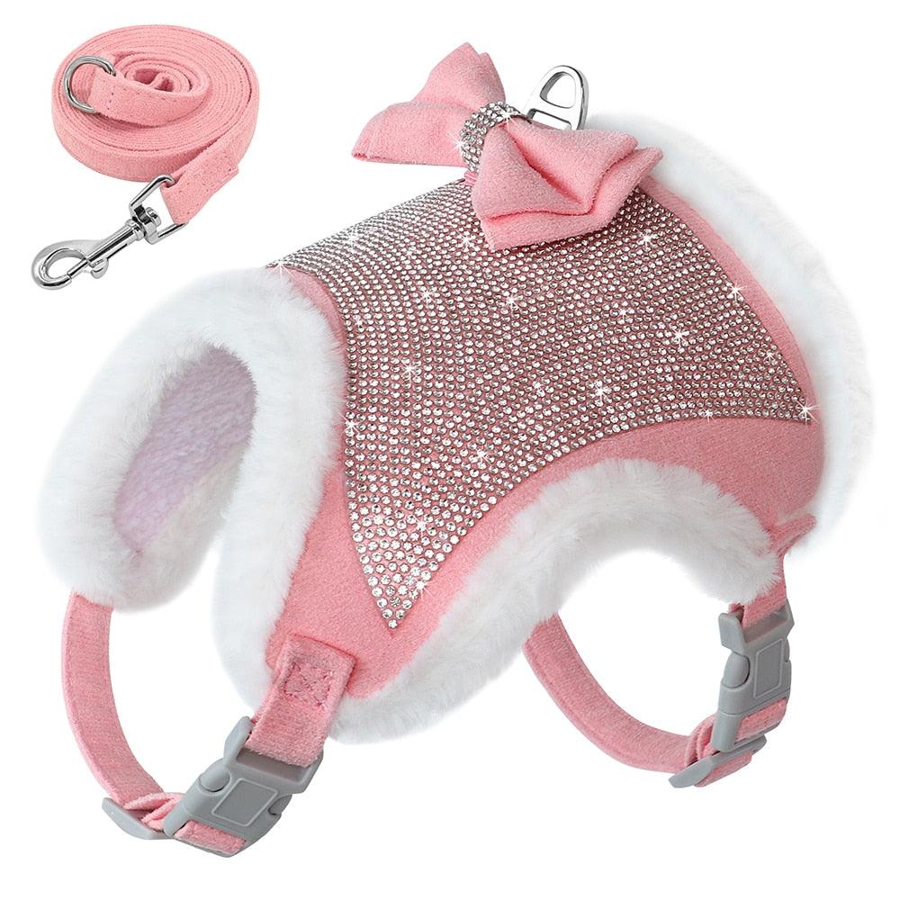Coleira com Strass Peitoral Luxo - Teco Pet