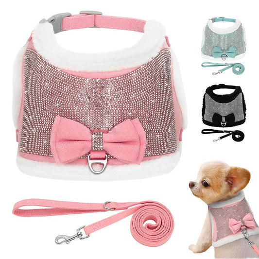 Coleira com Strass Peitoral Luxo - Teco Pet
